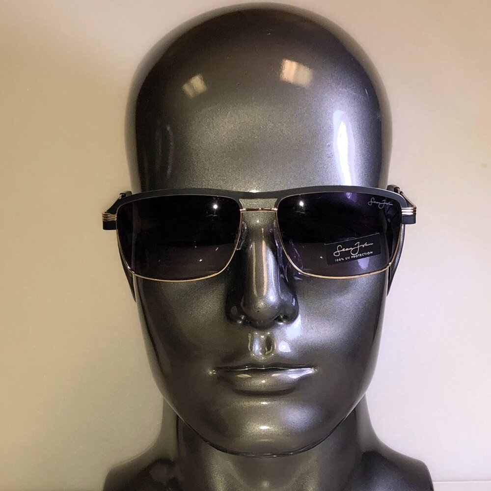 Sean John Black & Gold Aviator Sunglasses